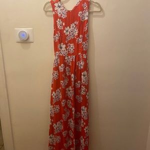 Coral Floral maxi dress